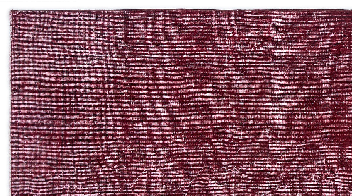 Red Over Dyed Vintage Rug 3&#39;8&#39;&#39; x 6&#39;11&#39;&#39; ft 112 x 210 cm