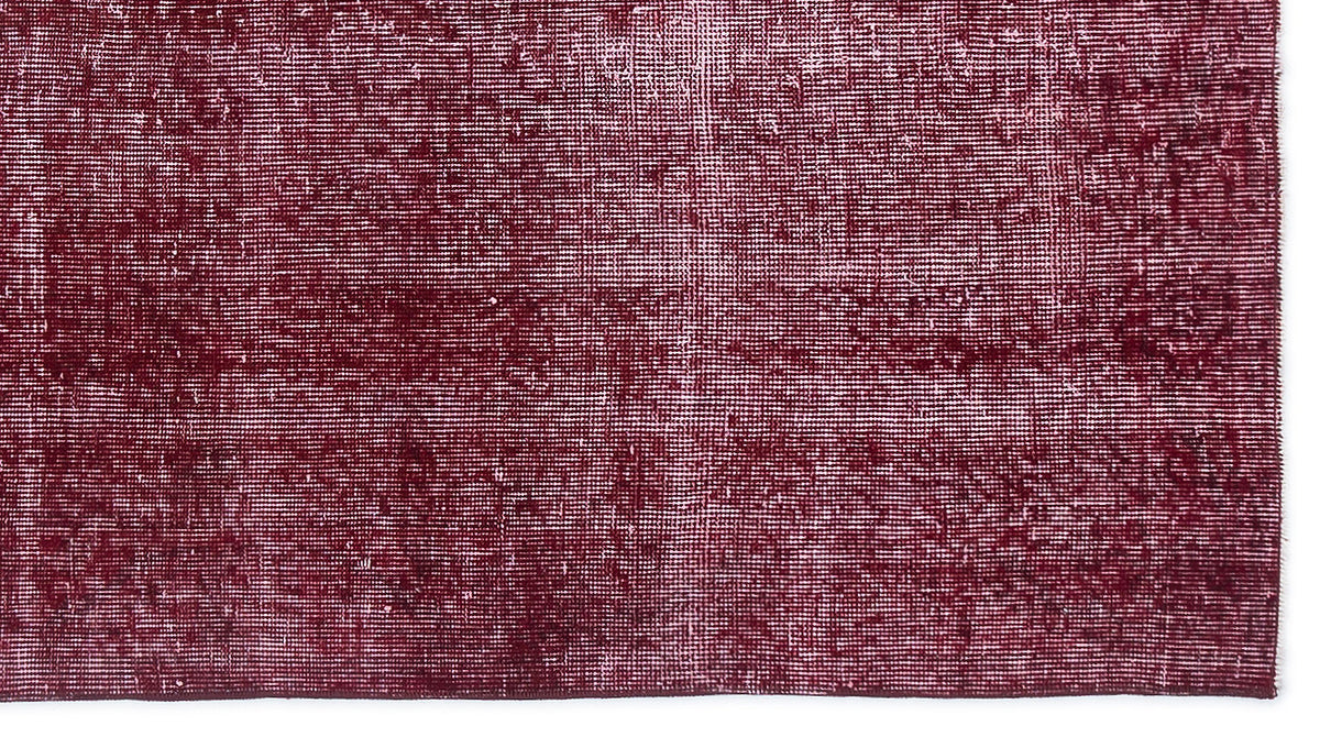 Red Over Dyed Vintage Rug 3&#39;8&#39;&#39; x 6&#39;11&#39;&#39; ft 112 x 210 cm