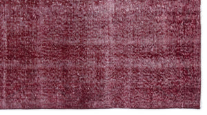 Red Over Dyed Vintage Rug 3'8'' x 6'11'' ft 112 x 210 cm