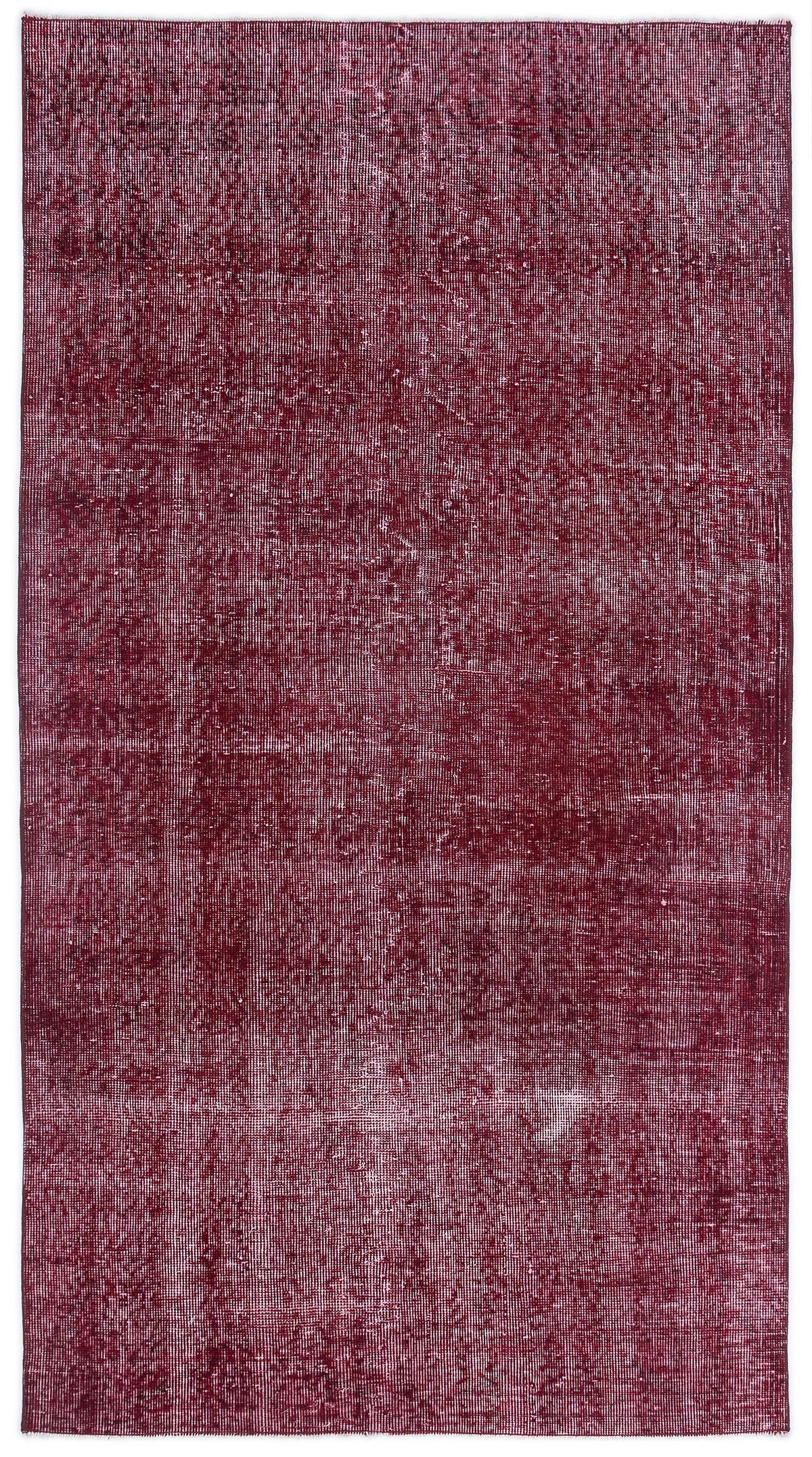 Red Over Dyed Vintage Rug 3&#39;8&#39;&#39; x 6&#39;11&#39;&#39; ft 112 x 210 cm