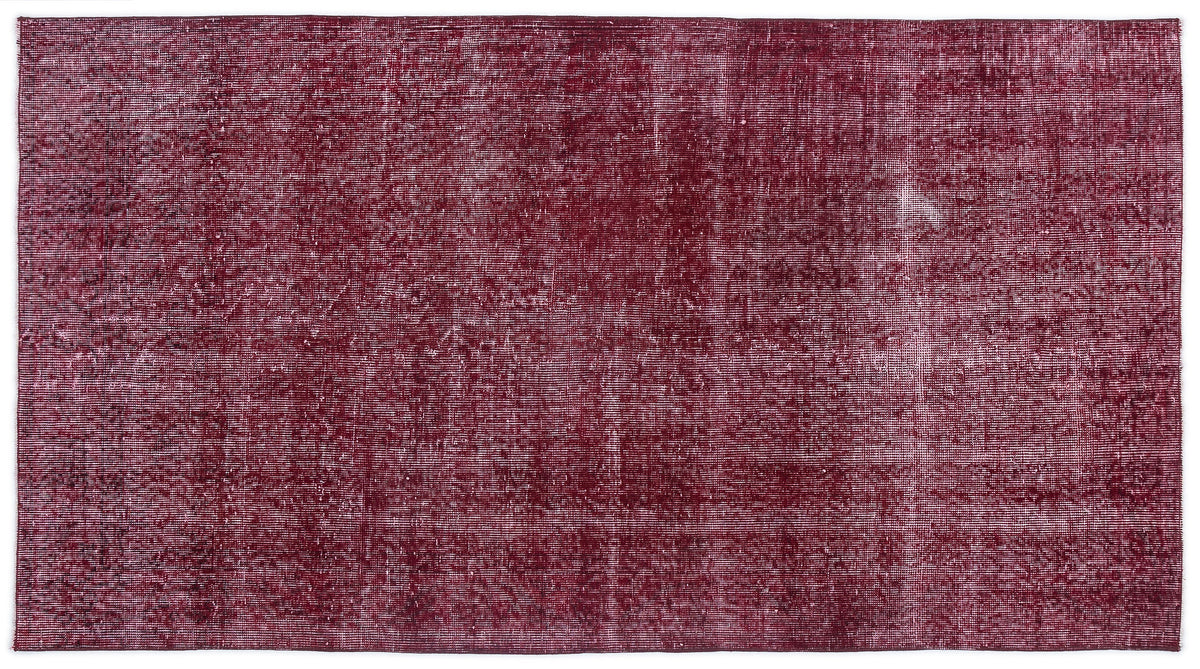 Red Over Dyed Vintage Rug 3&#39;8&#39;&#39; x 6&#39;11&#39;&#39; ft 112 x 210 cm