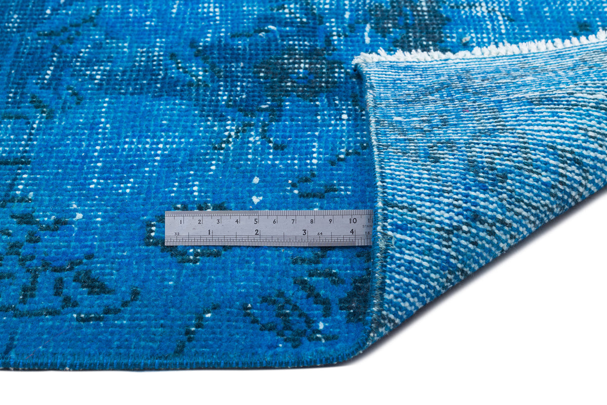 Turquoise  Over Dyed Vintage Rug 5&#39;9&#39;&#39; x 8&#39;11&#39;&#39; ft 174 x 271 cm