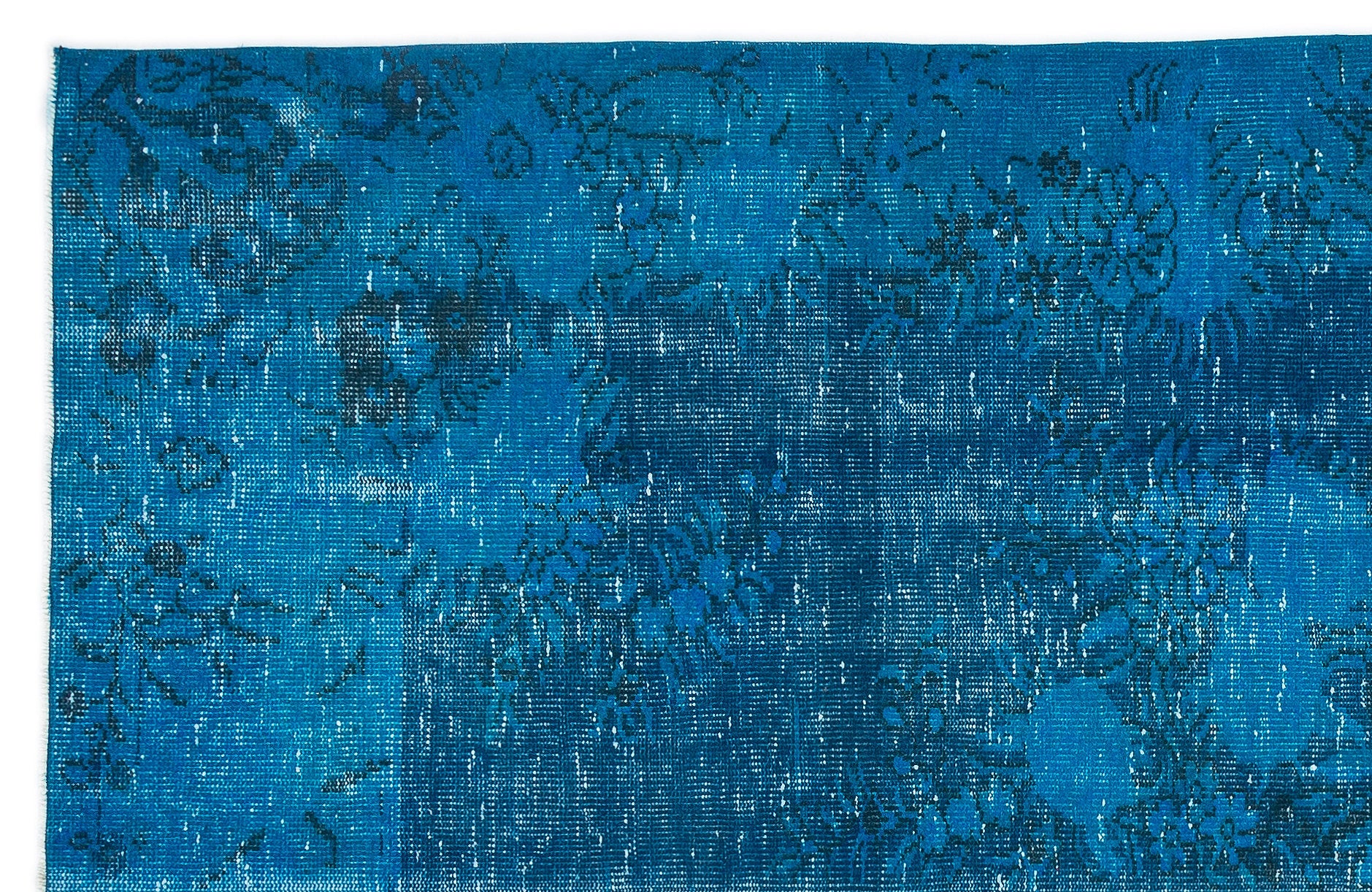 Turquoise  Over Dyed Vintage Rug 5'9'' x 8'11'' ft 174 x 271 cm