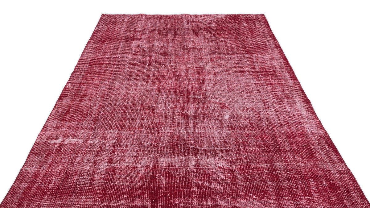 Red Over Dyed Vintage Rug 5&#39;3&#39;&#39; x 8&#39;10&#39;&#39; ft 161 x 268 cm