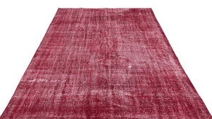 Red Over Dyed Vintage Rug 5'3'' x 8'10'' ft 161 x 268 cm