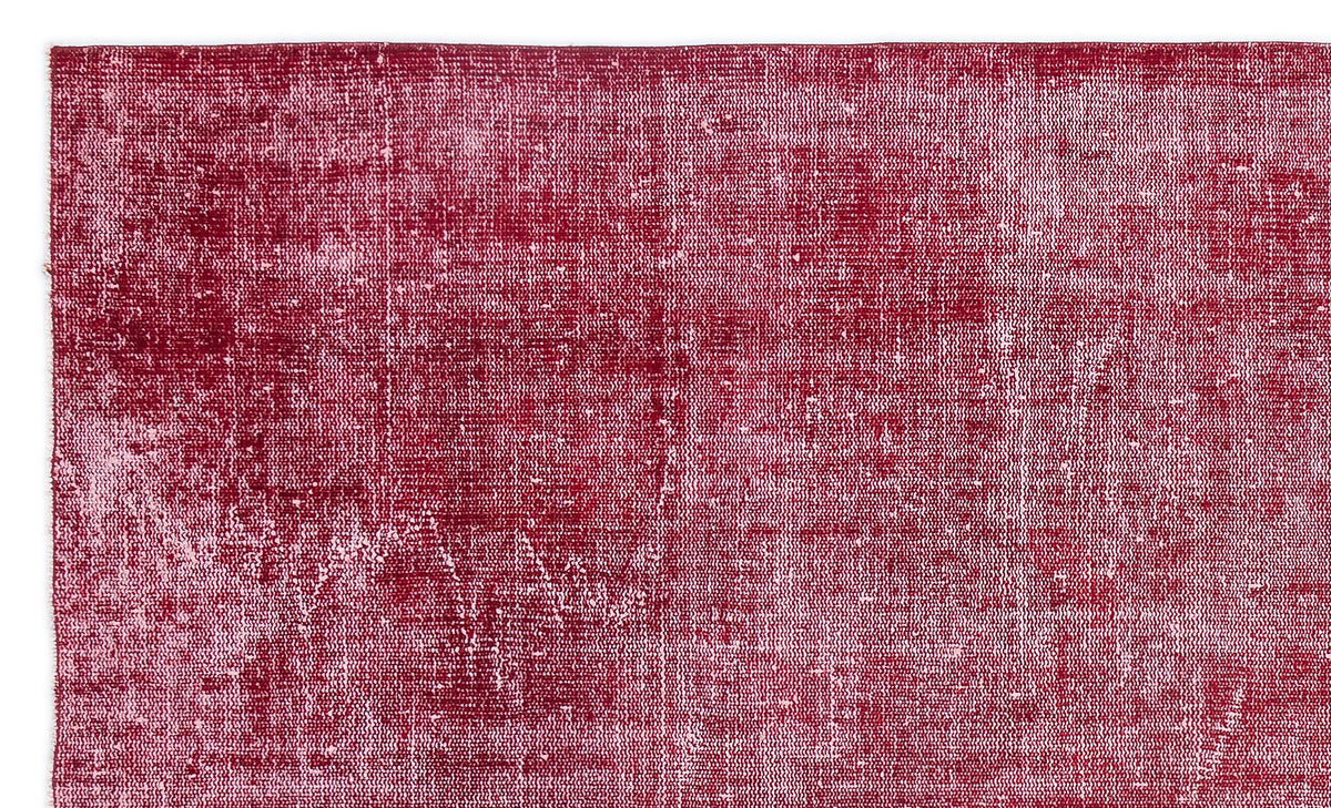Red Over Dyed Vintage Rug 5&#39;3&#39;&#39; x 8&#39;10&#39;&#39; ft 161 x 268 cm