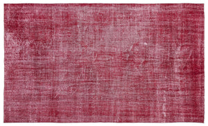 Red Over Dyed Vintage Rug 5'3'' x 8'10'' ft 161 x 268 cm
