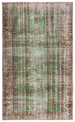 Retro Over Dyed Vintage Rug 5'1'' x 8'7'' ft 155 x 261 cm