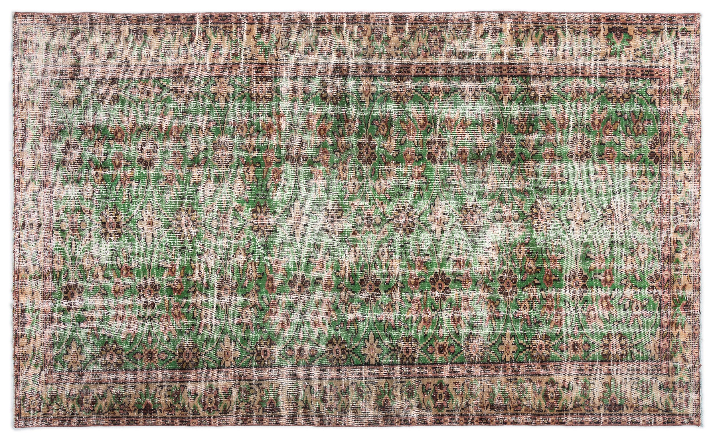 Retro Over Dyed Vintage Rug 5'1'' x 8'7'' ft 155 x 261 cm