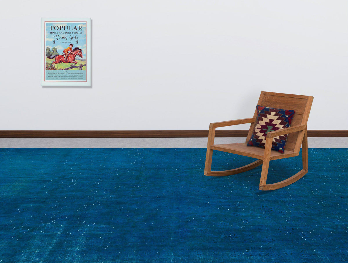 Turquoise  Over Dyed Vintage XLarge Rug 9&#39;7&#39;&#39; x 13&#39;0&#39;&#39; ft 291 x 397 cm