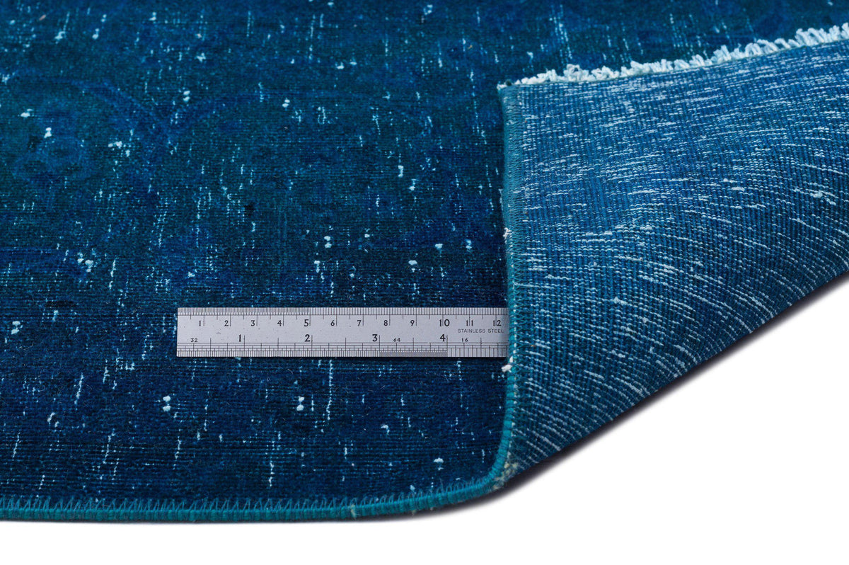 Turquoise  Over Dyed Vintage XLarge Rug 9&#39;11&#39;&#39; x 13&#39;1&#39;&#39; ft 303 x 400 cm