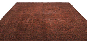 Brown Over Dyed Vintage XLarge Rug 9'8'' x 11'6'' ft 294 x 350 cm