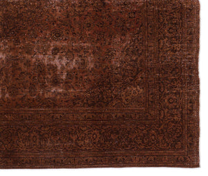 Brown Over Dyed Vintage XLarge Rug 9'8'' x 11'6'' ft 294 x 350 cm