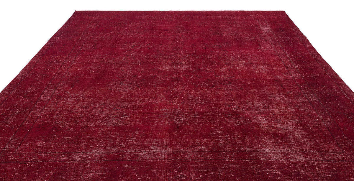 Red Over Dyed Vintage XLarge Rug 9&#39;4&#39;&#39; x 12&#39;8&#39;&#39; ft 285 x 387 cm