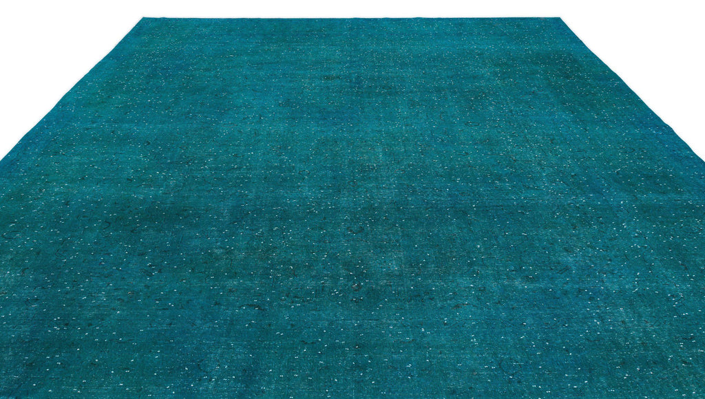 Turquoise  Over Dyed Vintage XLarge Rug 9'8'' x 13'3'' ft 294 x 404 cm