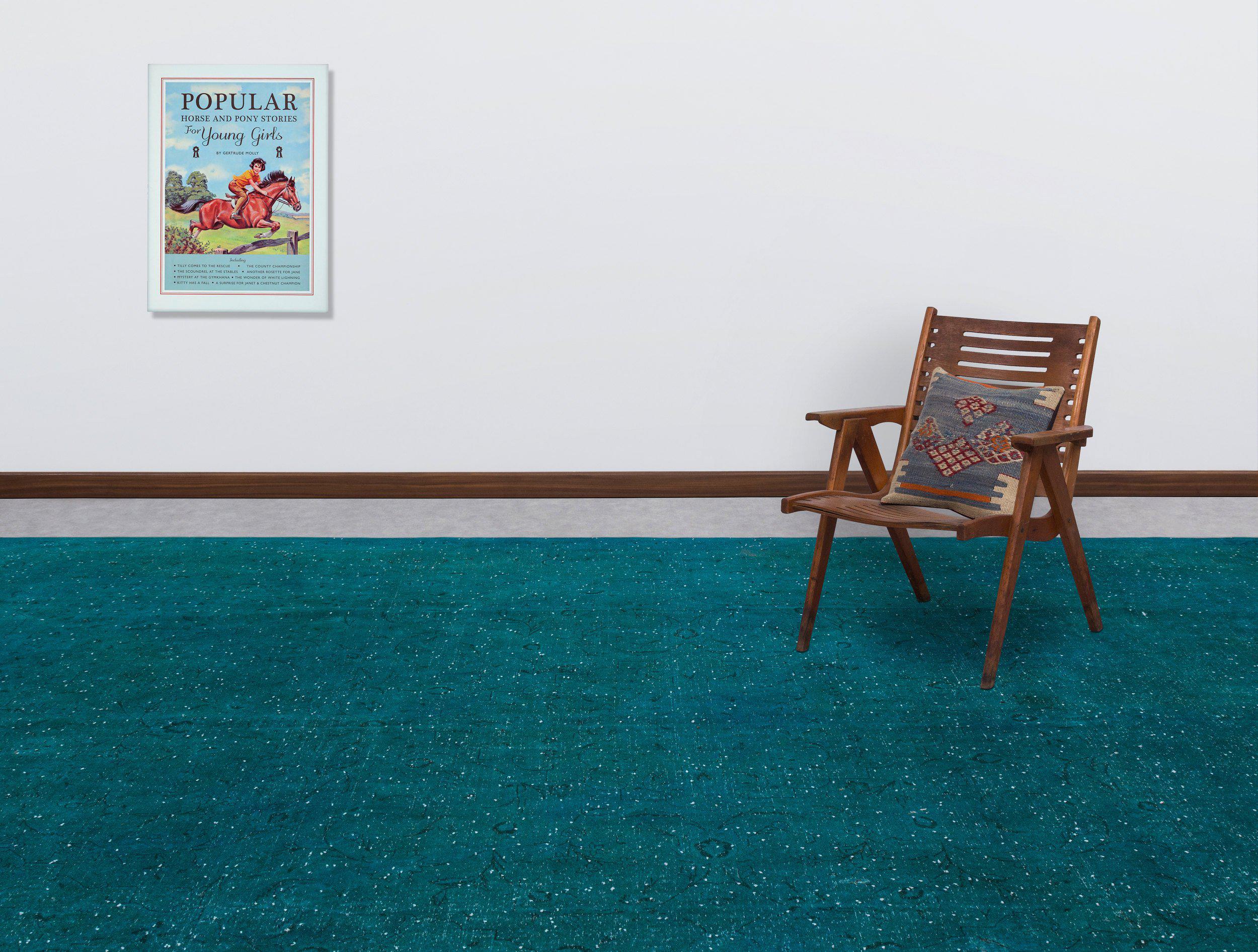 Turquoise  Over Dyed Vintage XLarge Rug 9'8'' x 13'3'' ft 294 x 404 cm