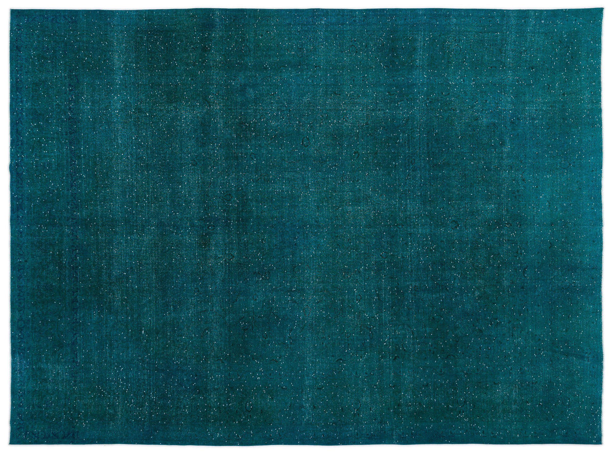 Turquoise  Over Dyed Vintage XLarge Rug 9&#39;8&#39;&#39; x 13&#39;3&#39;&#39; ft 294 x 404 cm