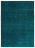 Turquoise  Over Dyed Vintage XLarge Rug 9'8'' x 13'3'' ft 294 x 404 cm