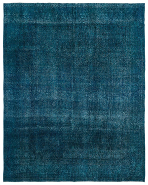 Turquoise  Over Dyed Vintage XLarge Rug 9'7'' x 11'12'' ft 291 x 365 cm