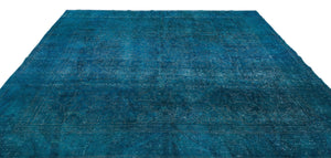 Turquoise  Over Dyed Vintage XLarge Rug 9'7'' x 11'12'' ft 291 x 365 cm