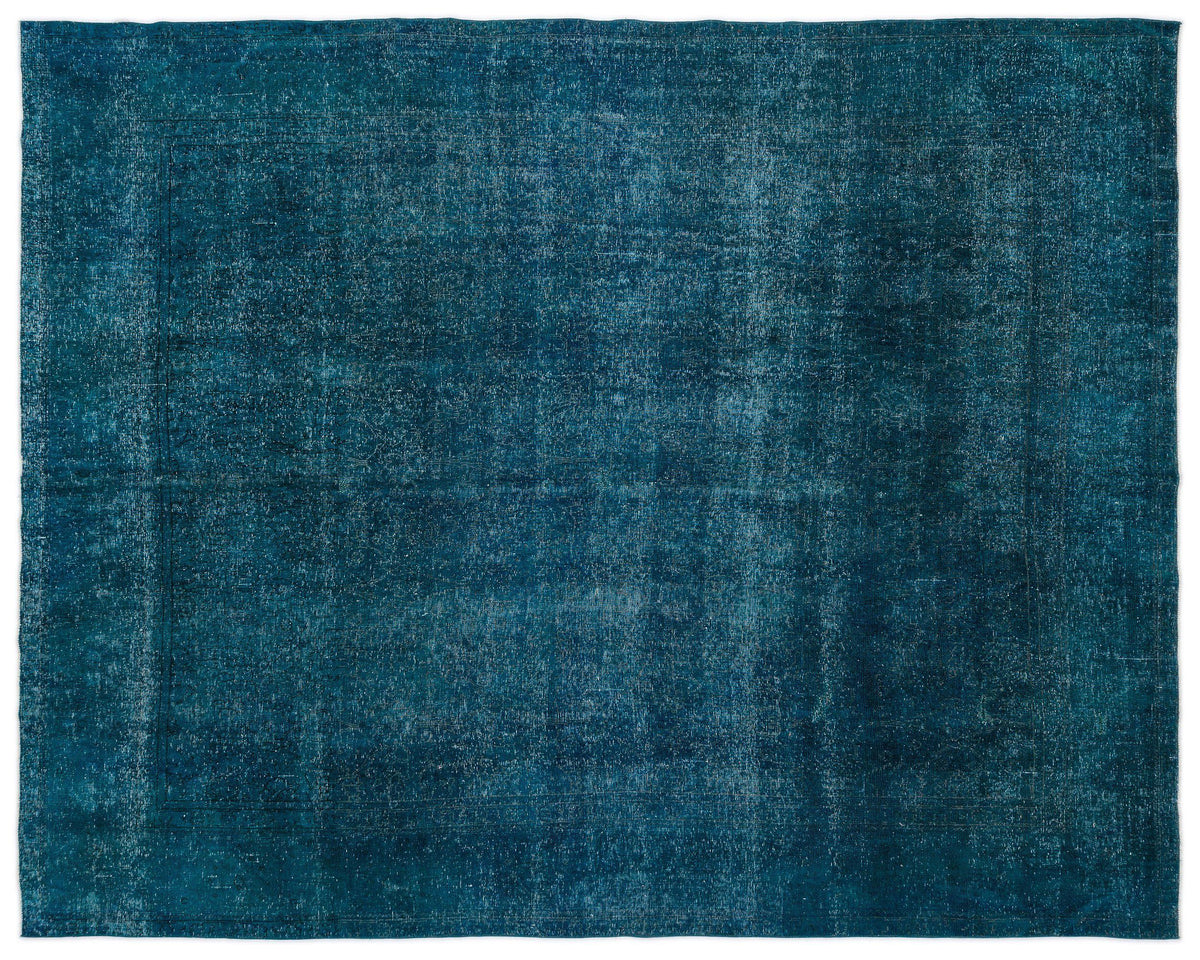 Turquoise  Over Dyed Vintage XLarge Rug 9&#39;7&#39;&#39; x 11&#39;12&#39;&#39; ft 291 x 365 cm