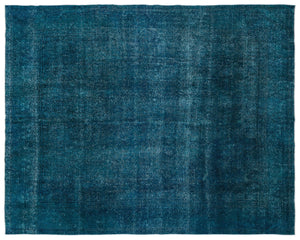 Turquoise  Over Dyed Vintage XLarge Rug 9'7'' x 11'12'' ft 291 x 365 cm