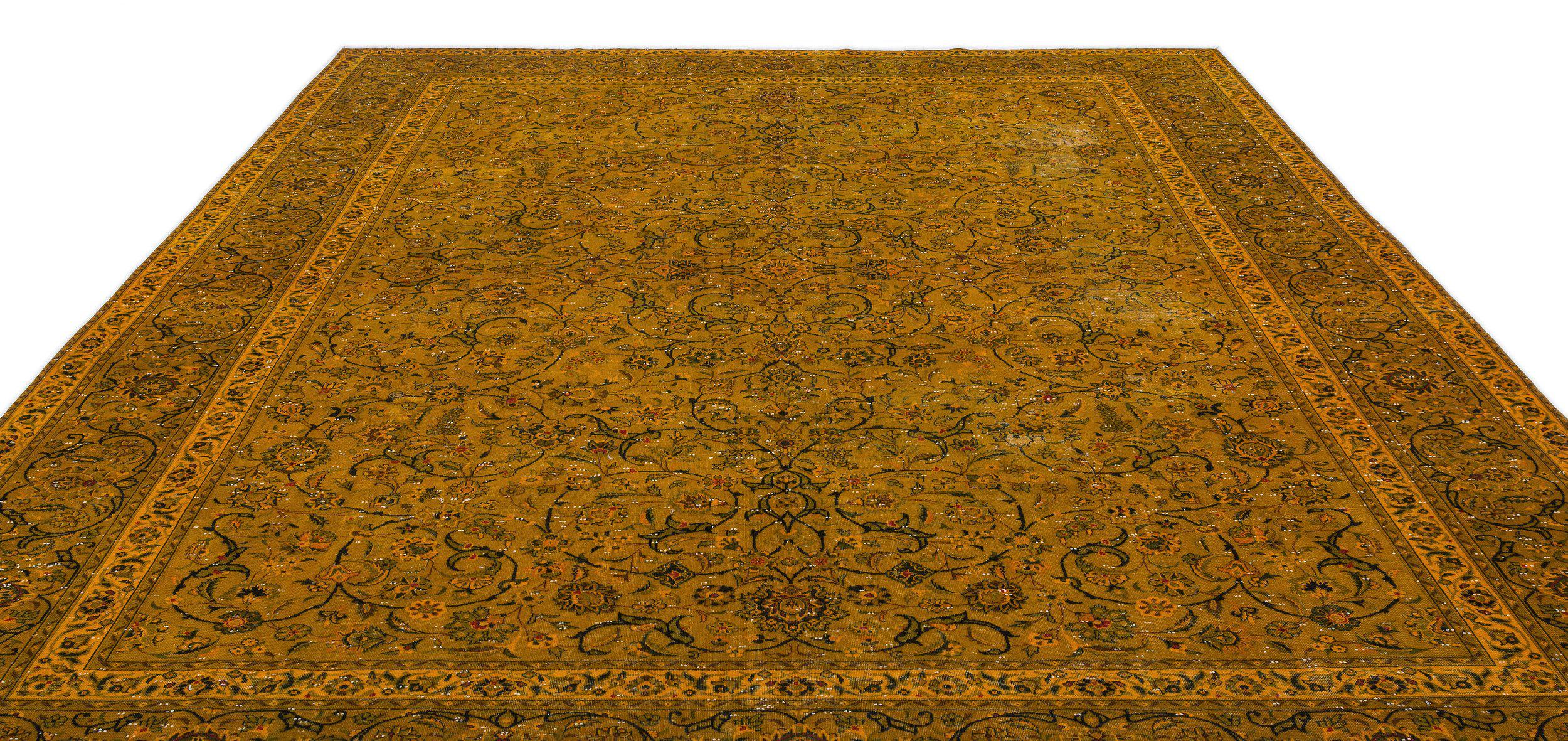 Yellow Over Dyed Vintage XLarge Rug 9'5'' x 12'10'' ft 288 x 391 cm