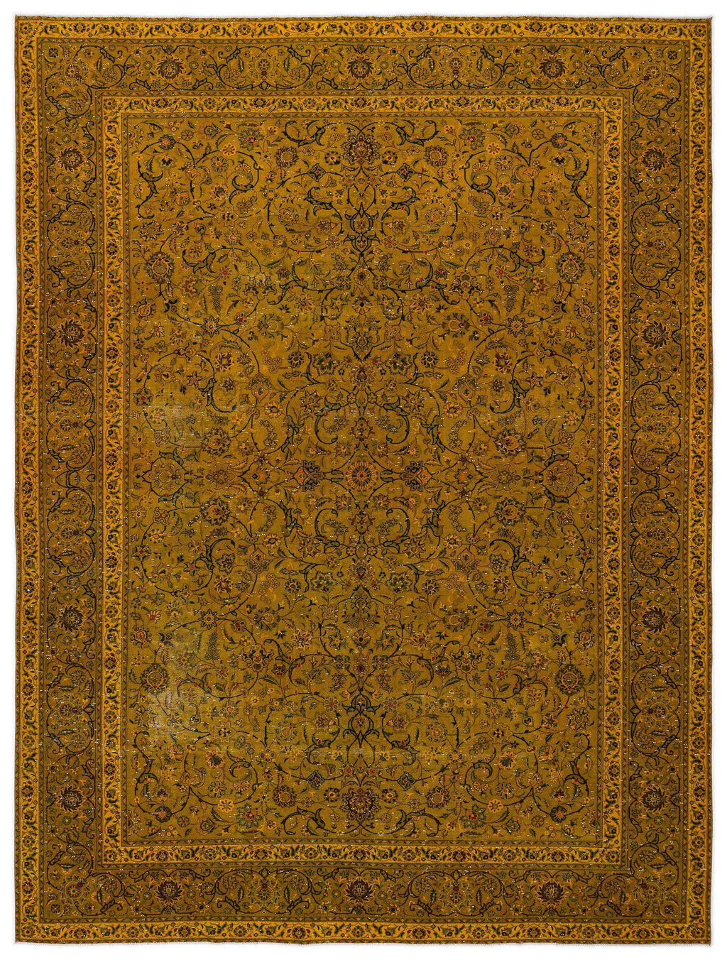 Yellow Over Dyed Vintage XLarge Rug 9'5'' x 12'10'' ft 288 x 391 cm