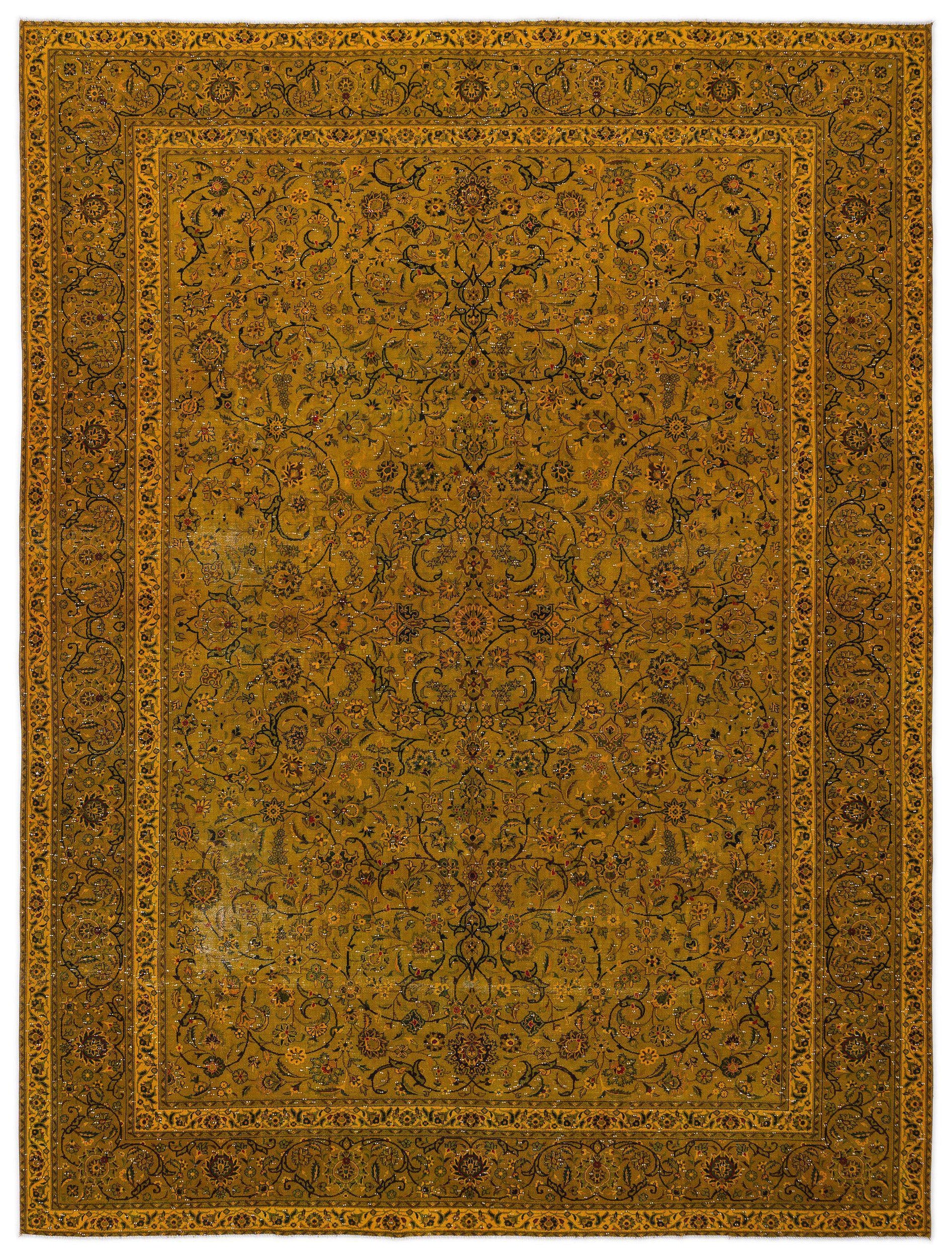 Yellow Over Dyed Vintage XLarge Rug 9'5'' x 12'10'' ft 288 x 391 cm
