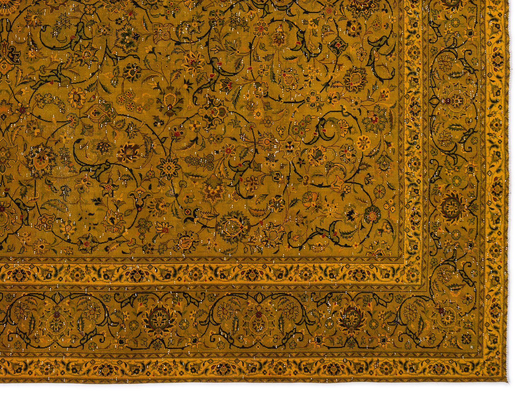 Yellow Over Dyed Vintage XLarge Rug 9'5'' x 12'10'' ft 288 x 391 cm