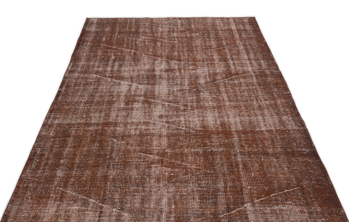 Brown Over Dyed Vintage Rug 4&#39;11&#39;&#39; x 8&#39;3&#39;&#39; ft 151 x 251 cm