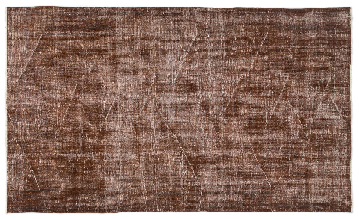 Brown Over Dyed Vintage Rug 4&#39;11&#39;&#39; x 8&#39;3&#39;&#39; ft 151 x 251 cm