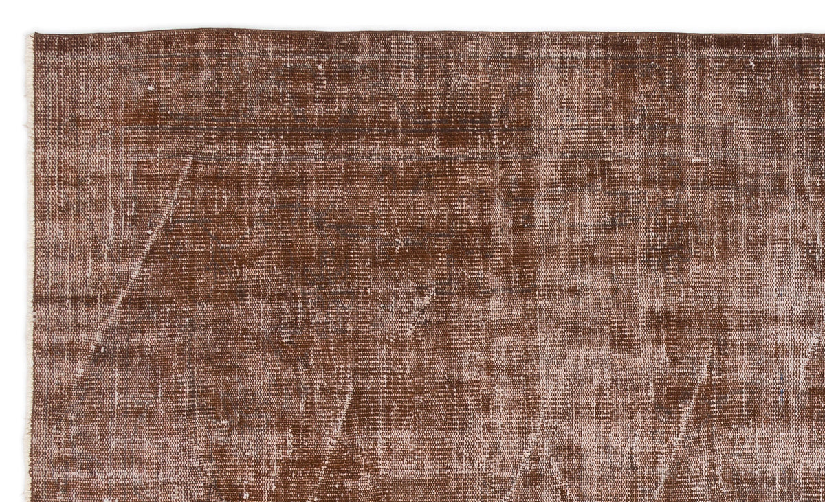 Brown Over Dyed Vintage Rug 4&#39;11&#39;&#39; x 8&#39;3&#39;&#39; ft 151 x 251 cm