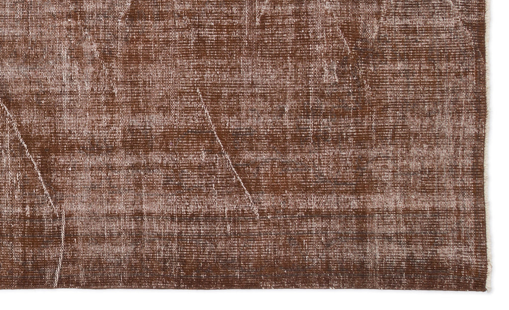 Brown Over Dyed Vintage Rug 4'11'' x 8'3'' ft 151 x 251 cm