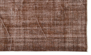 Brown Over Dyed Vintage Rug 4'11'' x 8'3'' ft 151 x 251 cm