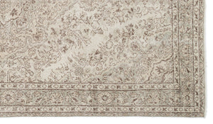 Beige Over Dyed Vintage Rug 5'5'' x 9'7'' ft 166 x 293 cm