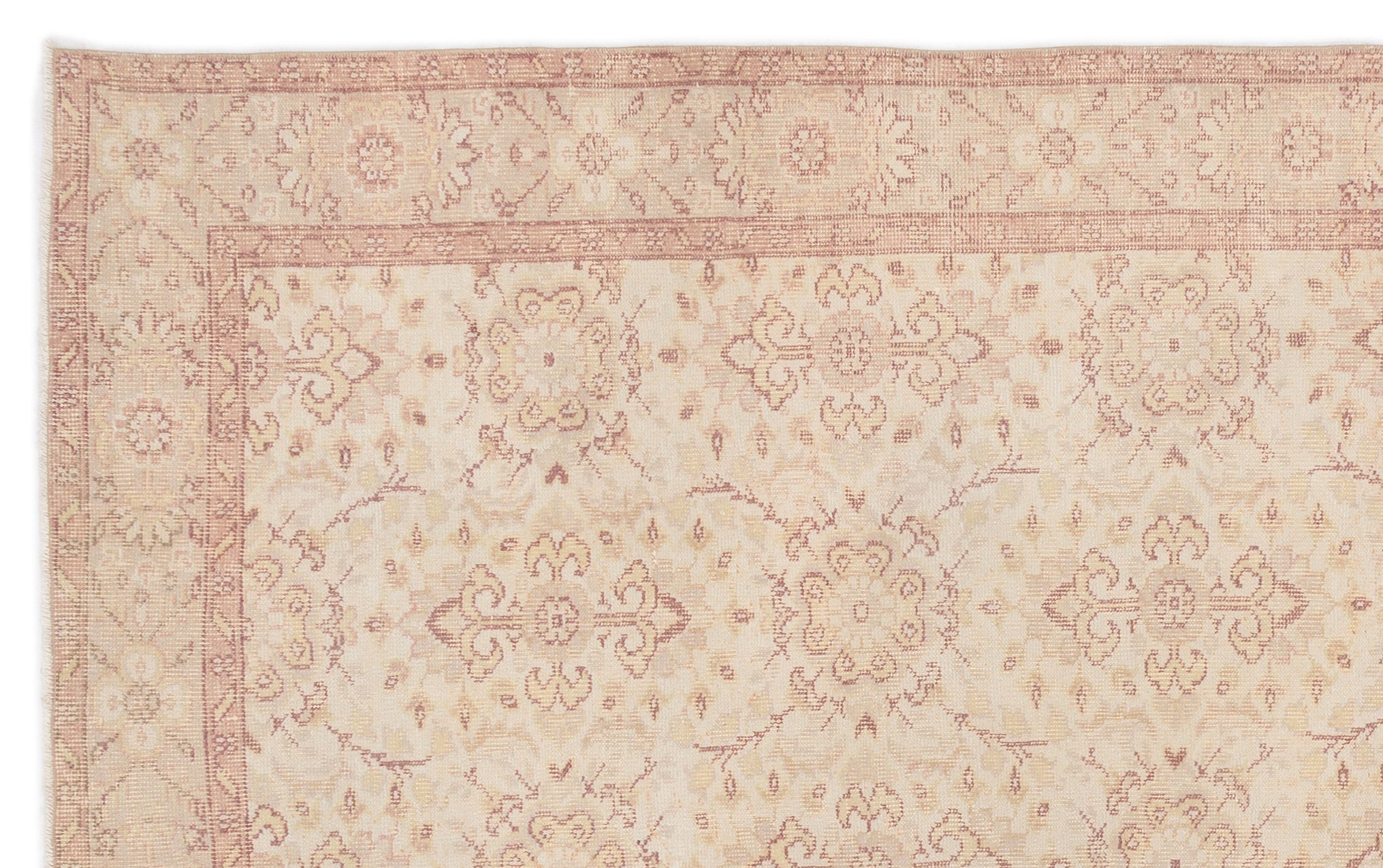 Beige Over Dyed Vintage Rug 5'11'' x 9'5'' ft 180 x 288 cm