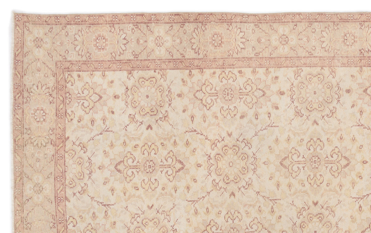 Beige Over Dyed Vintage Rug 5&#39;11&#39;&#39; x 9&#39;5&#39;&#39; ft 180 x 288 cm