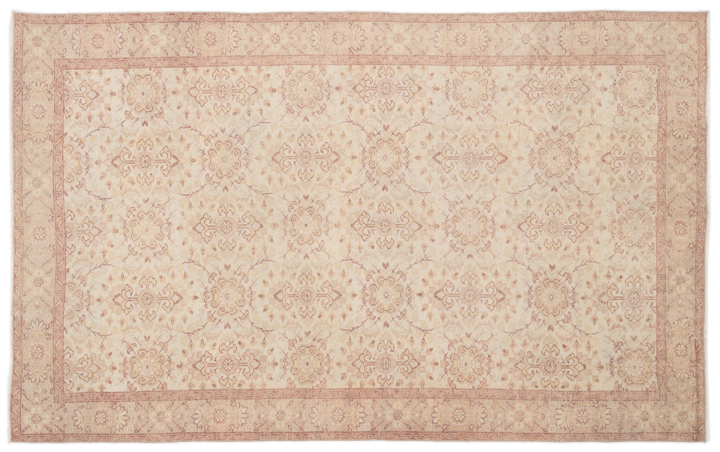 Beige Over Dyed Vintage Rug 5'11'' x 9'5'' ft 180 x 288 cm