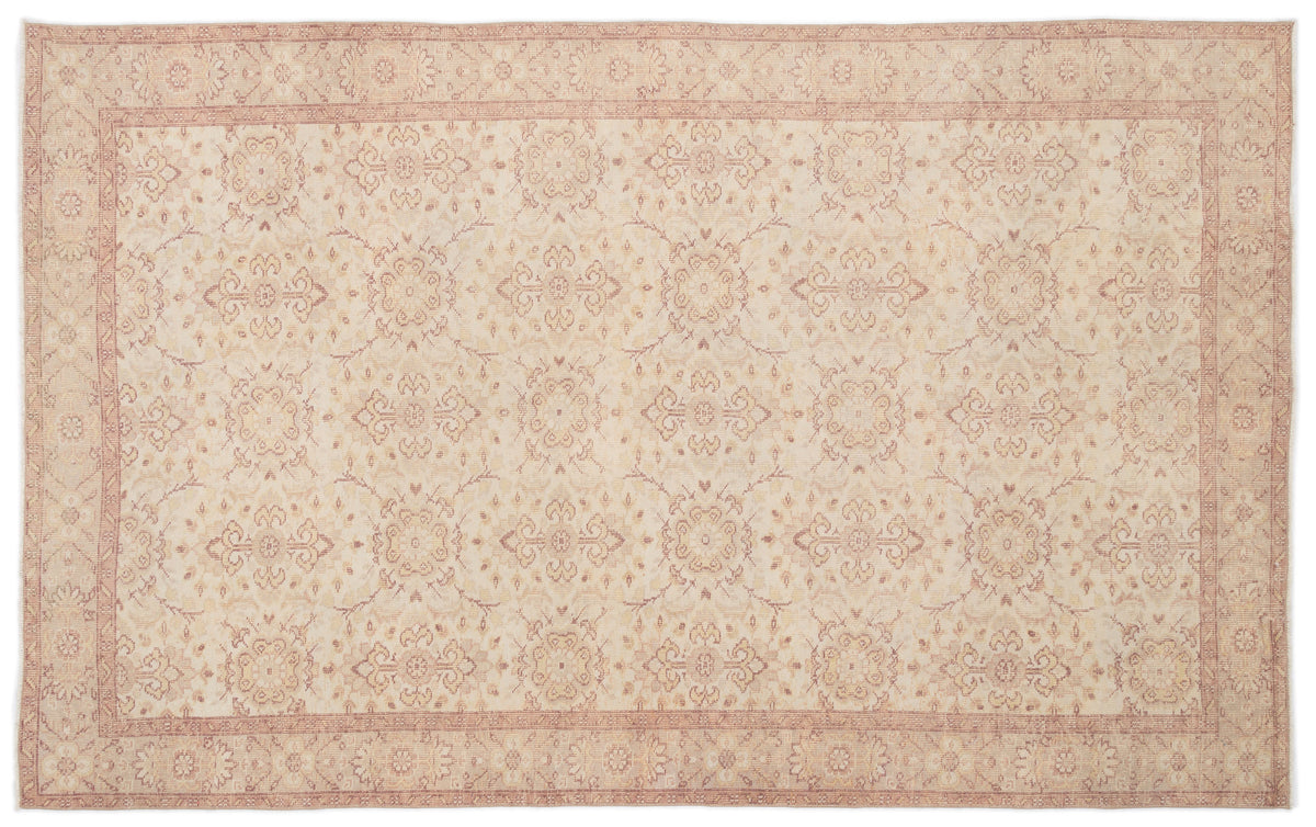 Beige Over Dyed Vintage Rug 5&#39;11&#39;&#39; x 9&#39;5&#39;&#39; ft 180 x 288 cm