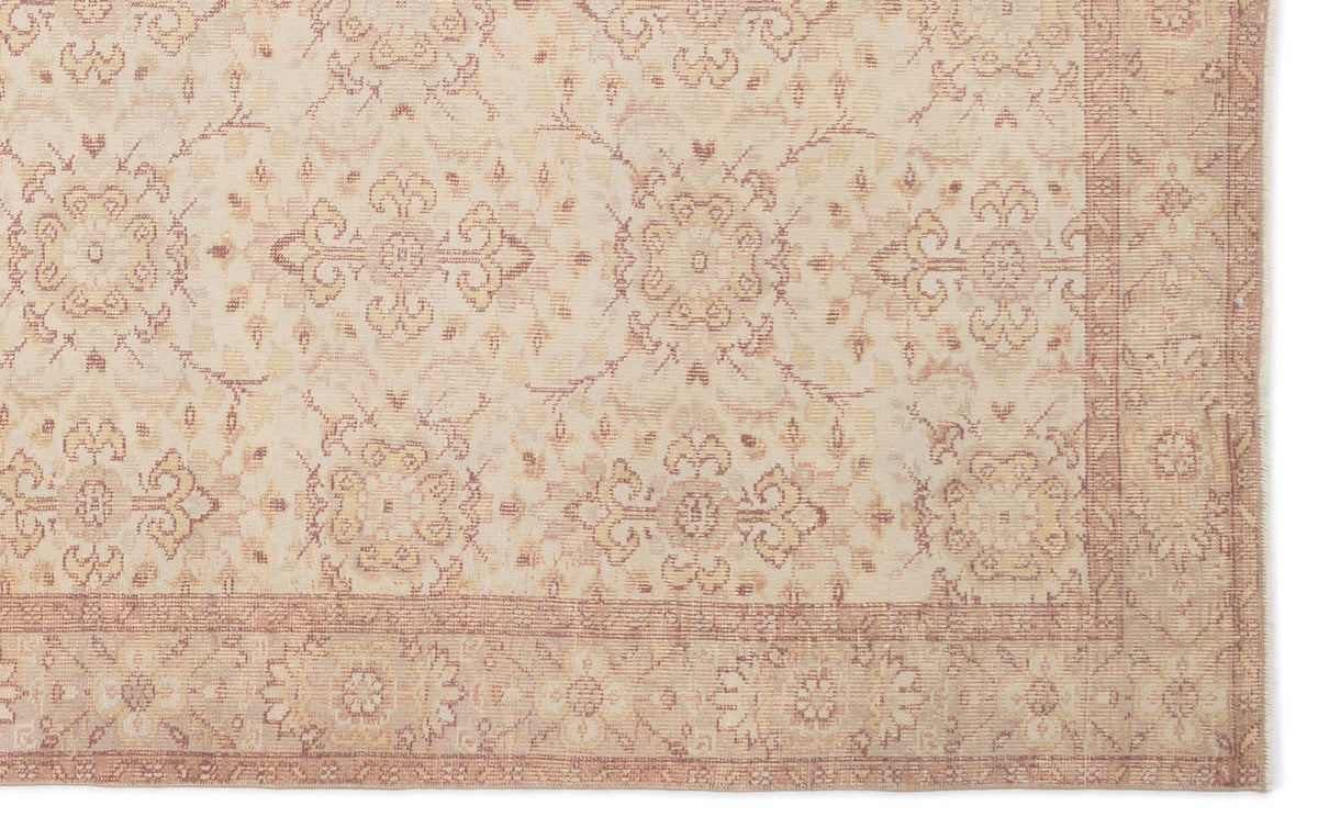 Beige Over Dyed Vintage Rug 5&#39;11&#39;&#39; x 9&#39;5&#39;&#39; ft 180 x 288 cm