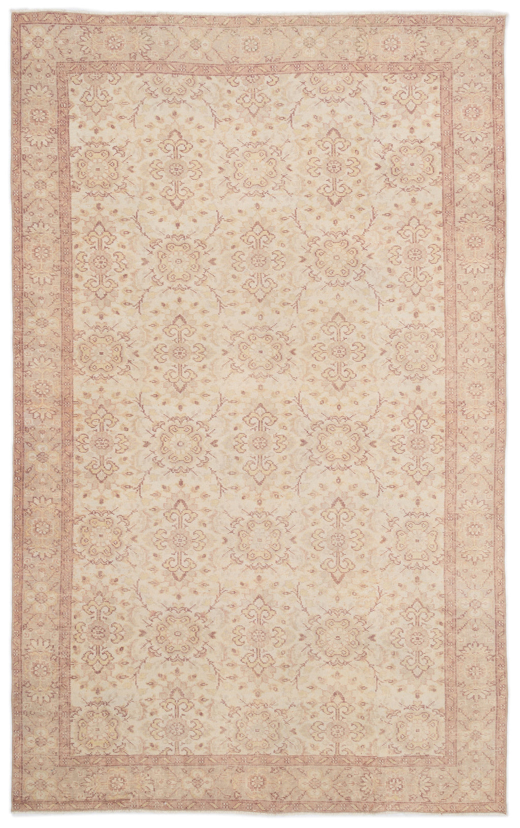 Beige Over Dyed Vintage Rug 5'11'' x 9'5'' ft 180 x 288 cm