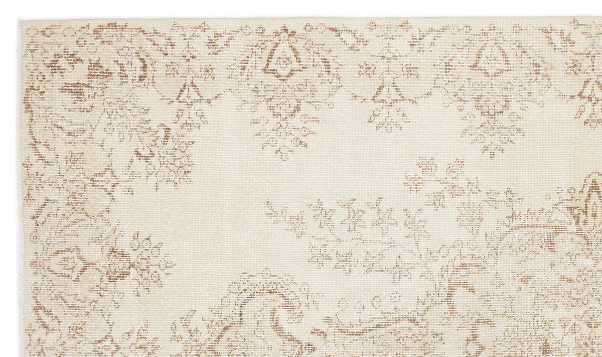 Beige Over Dyed Vintage Rug 5&#39;10&#39;&#39; x 9&#39;11&#39;&#39; ft 177 x 303 cm