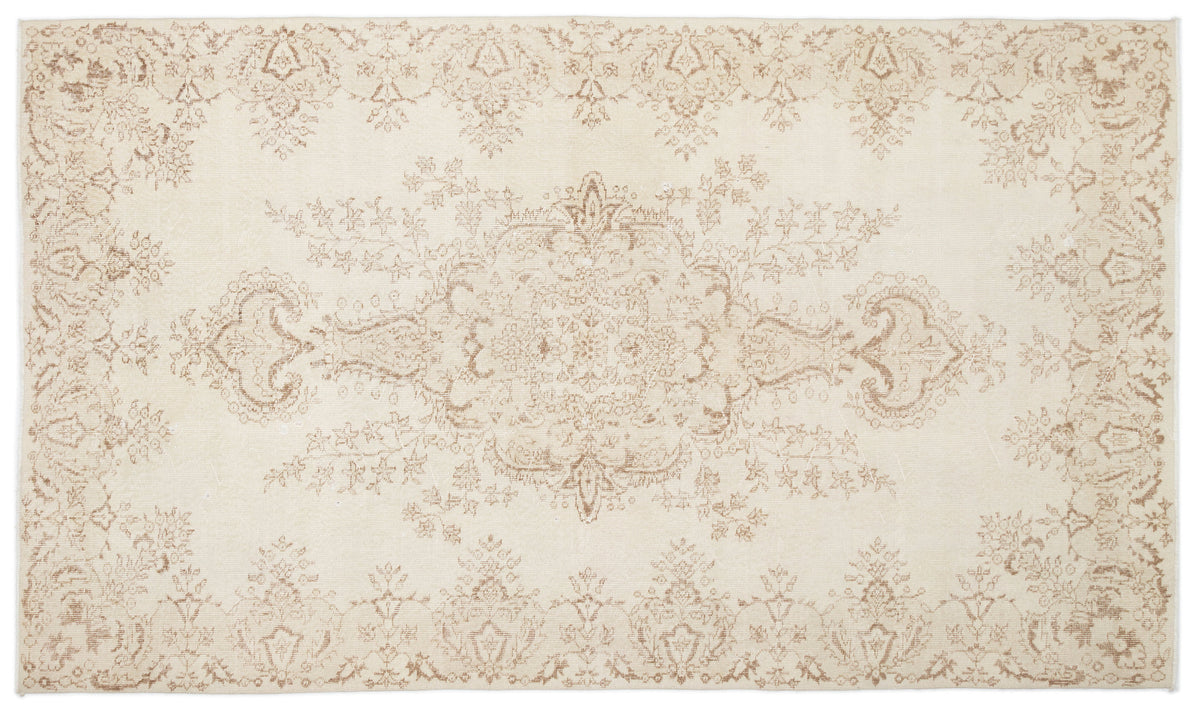 Beige Over Dyed Vintage Rug 5&#39;10&#39;&#39; x 9&#39;11&#39;&#39; ft 177 x 303 cm