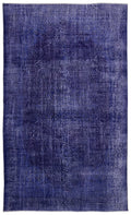 Purple Over Dyed Vintage Rug 5'7'' x 9'7'' ft 170 x 291 cm