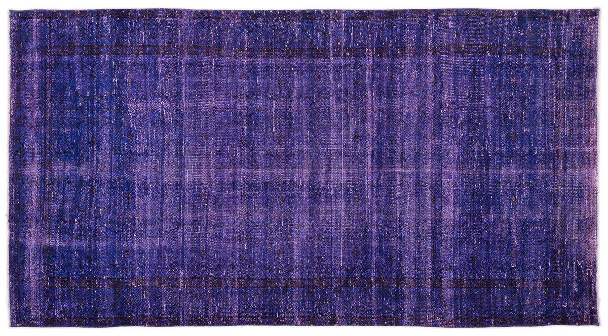Purple Over Dyed Vintage Rug 5&#39;1&#39;&#39; x 9&#39;4&#39;&#39; ft 155 x 285 cm
