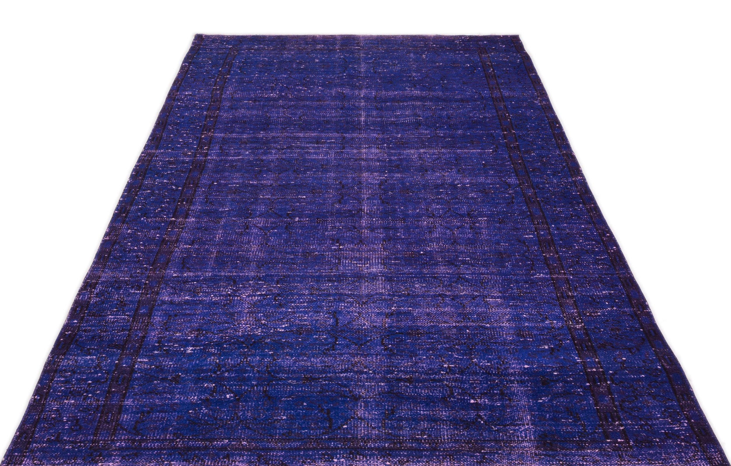 Purple Over Dyed Vintage Rug 5'1'' x 9'4'' ft 155 x 285 cm