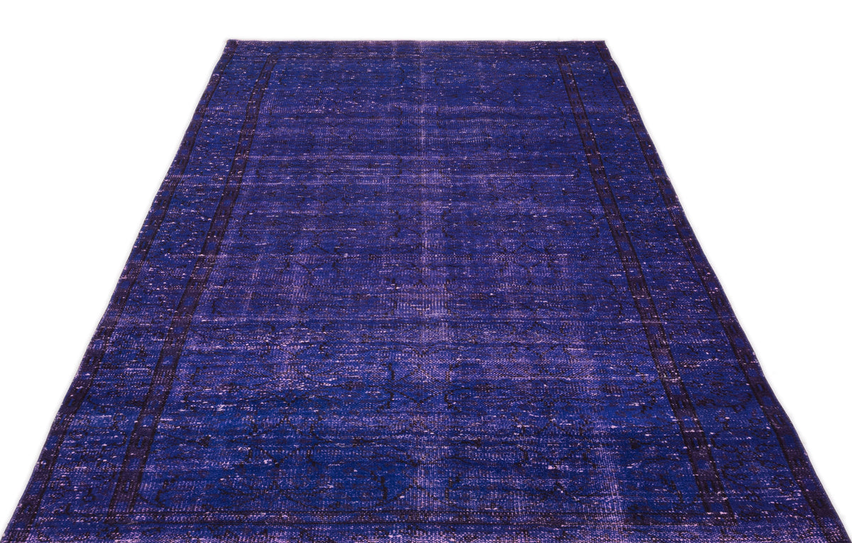 Purple Over Dyed Vintage Rug 5&#39;1&#39;&#39; x 9&#39;4&#39;&#39; ft 155 x 285 cm