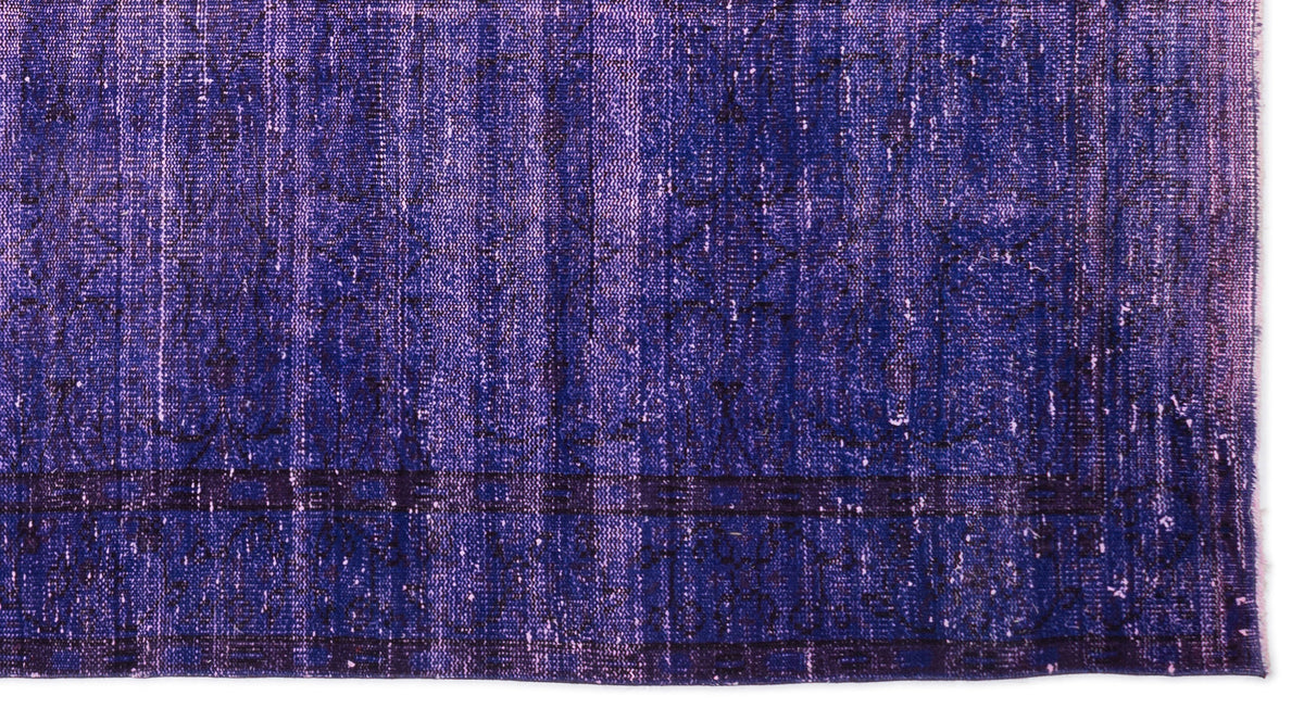 Purple Over Dyed Vintage Rug 5&#39;1&#39;&#39; x 9&#39;4&#39;&#39; ft 155 x 285 cm