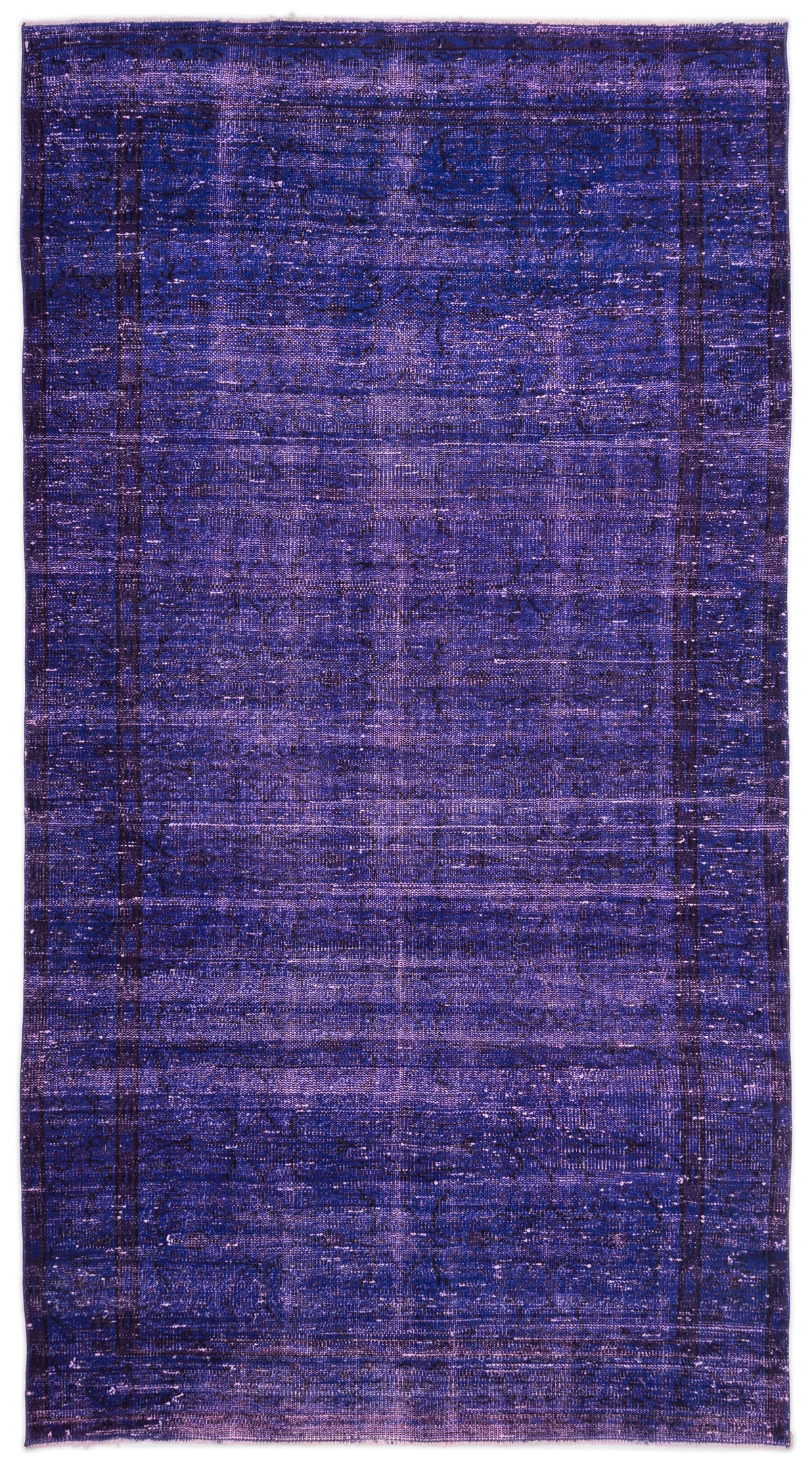 Purple Over Dyed Vintage Rug 5&#39;1&#39;&#39; x 9&#39;4&#39;&#39; ft 155 x 285 cm